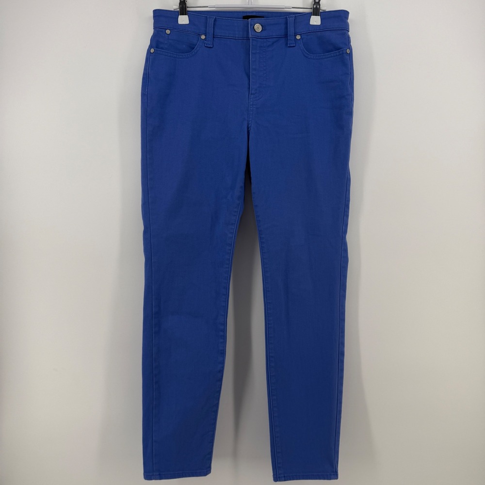 Talbots Slim Ankle Jeans Womens 4 Royal Blue Stretch Cotton Blend